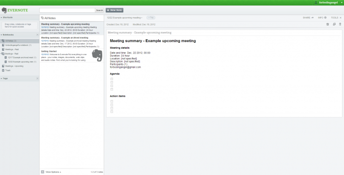 Evernote Integration